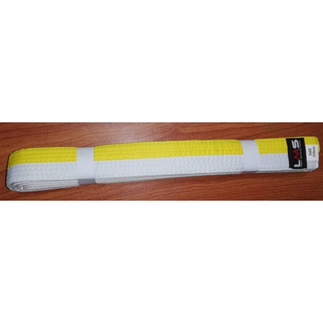 חגורה קראטה/ג'ודו צהוב לבן 310 ס